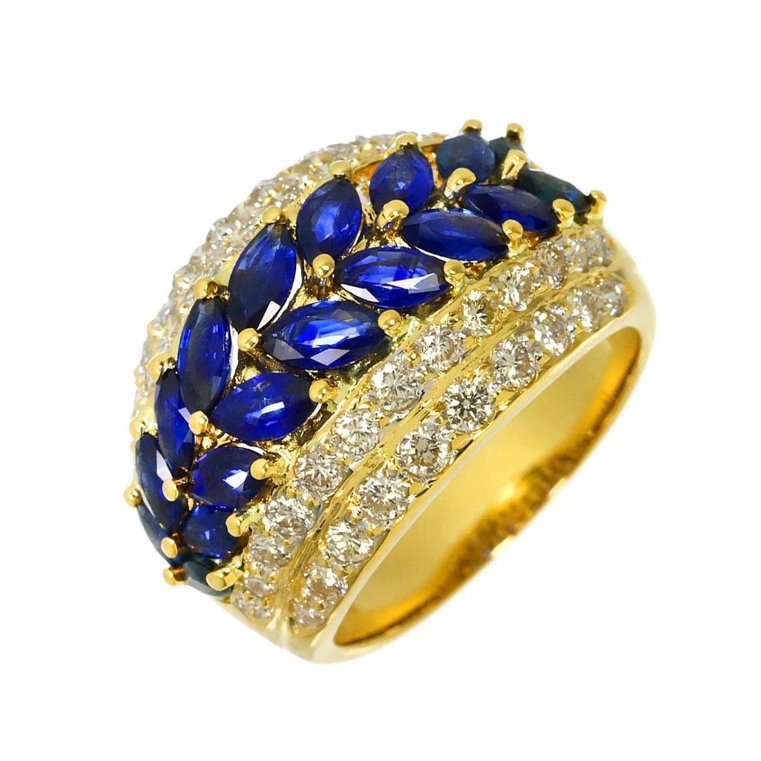 SAPPHIRE DIAMOND RING YELLOW GOLD 750 (1 of 6)