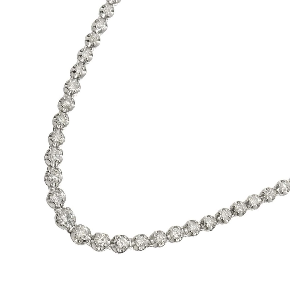 DIAMOND NECKLACE WHITE GOLD 750: Diamond Necklace White Gold 750 Brand: Unbranded Type/Style: Necklace Material: 750 White Gold, Main Stone Natural Color: White Gold Size: internal circumference of the chain:16.1inch Width:(max.)