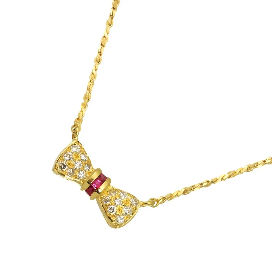 NINA RICCI RUBY DIAMOND RIBBON NECKLACE (1 of 6)
