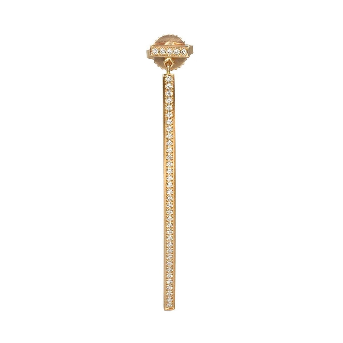TIFFANY CO. T WIRE BAR DIAMOND EARRING PIERCED: TIFFANY Co. T Wire Bar Diamond Earring Pierced Brand: TIFFANY Co. Type/Style: Earrings Material: 750 Pink Gold, Color: Pink Gold Size: W 6.2x H 42.9mm Accessories: None Accessories Notice:
