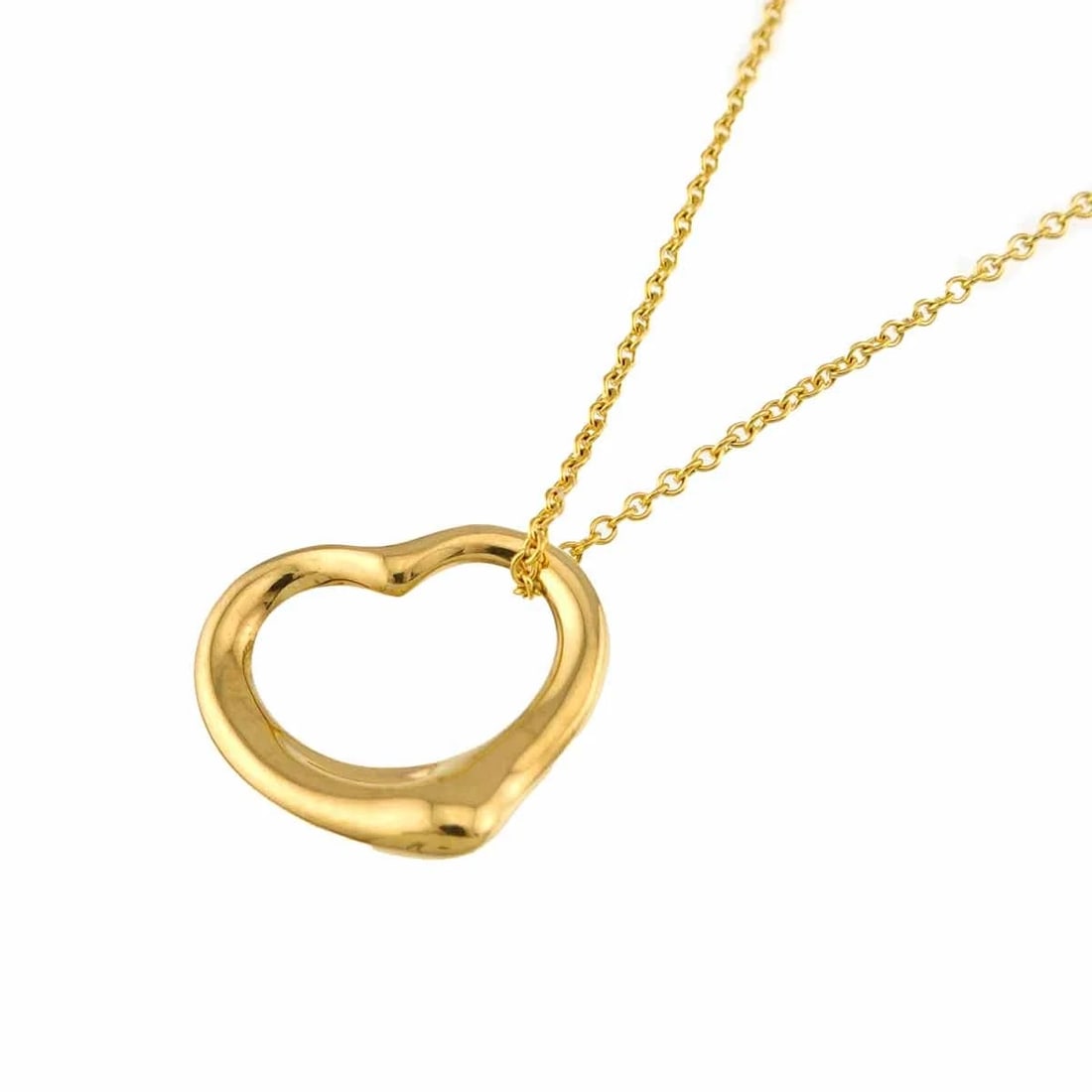 TIFFANY CO. OPEN HEART NECKLACE 18K YELLOW GOLD: TIFFANY Co. Open Heart Necklace 18K Yellow Gold Brand: TIFFANY Co. Type/Style: Necklace Material: 750 Yellow Gold, Color: Yellow Gold Size: internal circumference of the chain:15.7inch Top Charm(max):