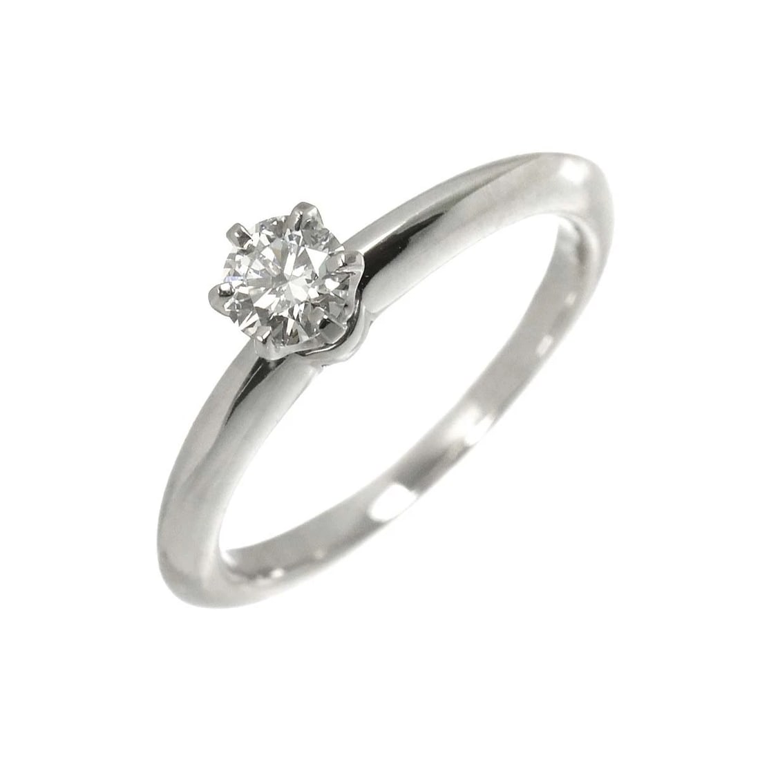 TIFFANY CO. DIAMOND RING PT: TIFFANY Co. Diamond Ring Pt Brand: TIFFANY Co. Type/Style: Ring Material: Pt950, Main Stone Natural Color: Platinum Size: 4.5(US) Accessories: None Accessories Notice: When purchasing pre-owned