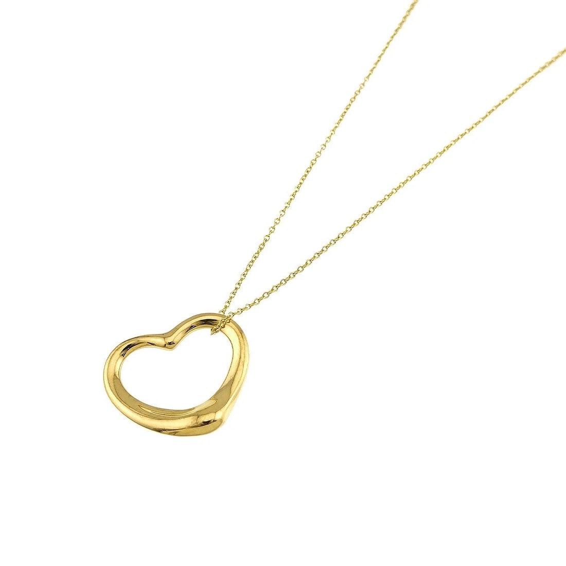 TIFFANY CO. OPEN HEART NECKLACE 750 YELLOW GOLD: TIFFANY Co. Open Heart Necklace 750 Yellow Gold Brand: TIFFANY Co. Type/Style: Necklace Material: 750 Yellow Gold, Color: Yellow Gold Size: internal circumference of the chain:15.7inch Top Charm(max):