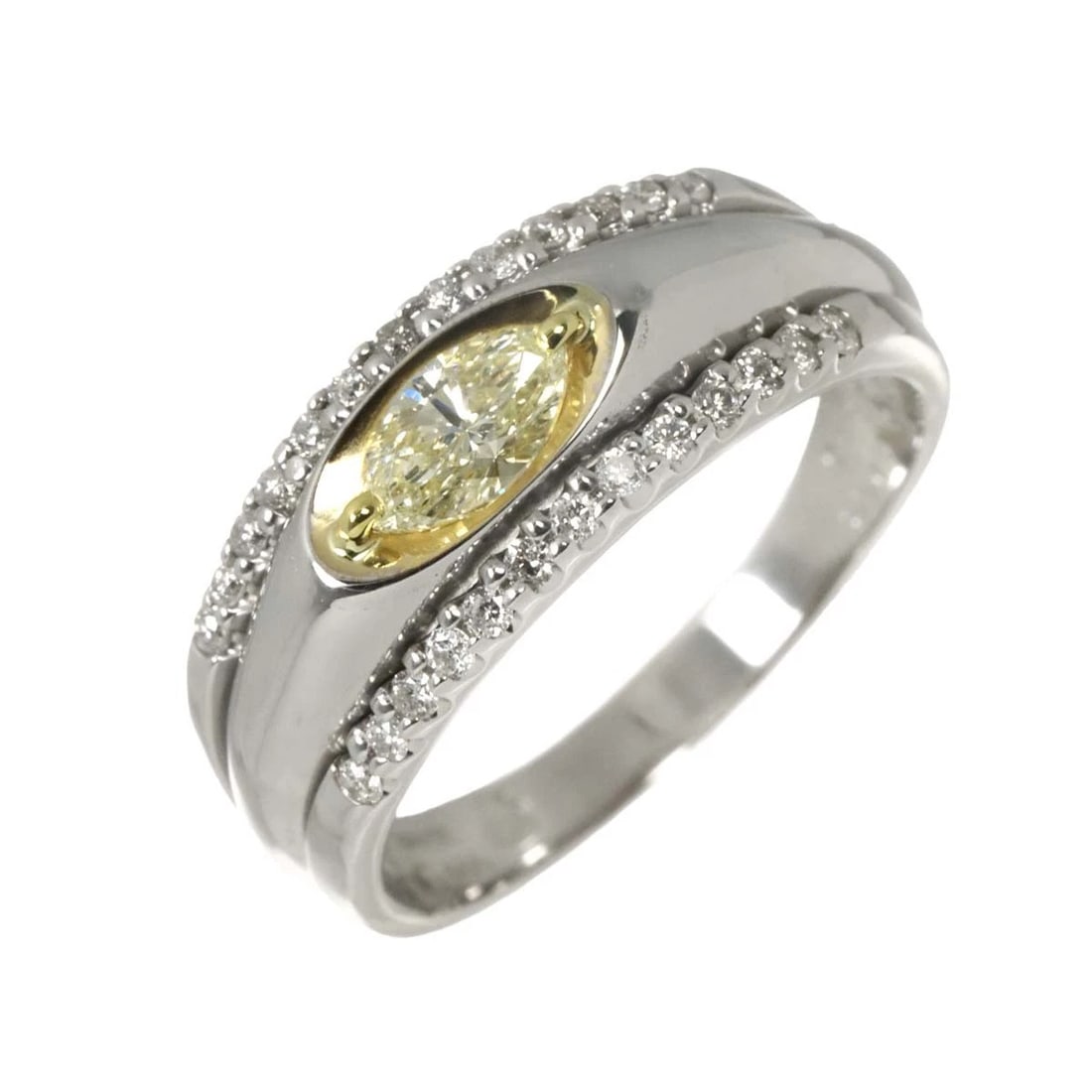 DIAMOND RING WG PT750: Diamond Ring WG Pt750 Brand: Unbranded Type/Style: Ring Material: Platinum 750 White Gold, Main Stone Natural Color: Platinum Size: 7.25-7.5(US) Accessories: None Accessories Notice: When