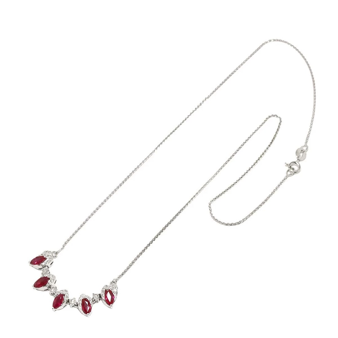 RUBY DIAMOND NECKLACE WHITE GOLD 750 - 2