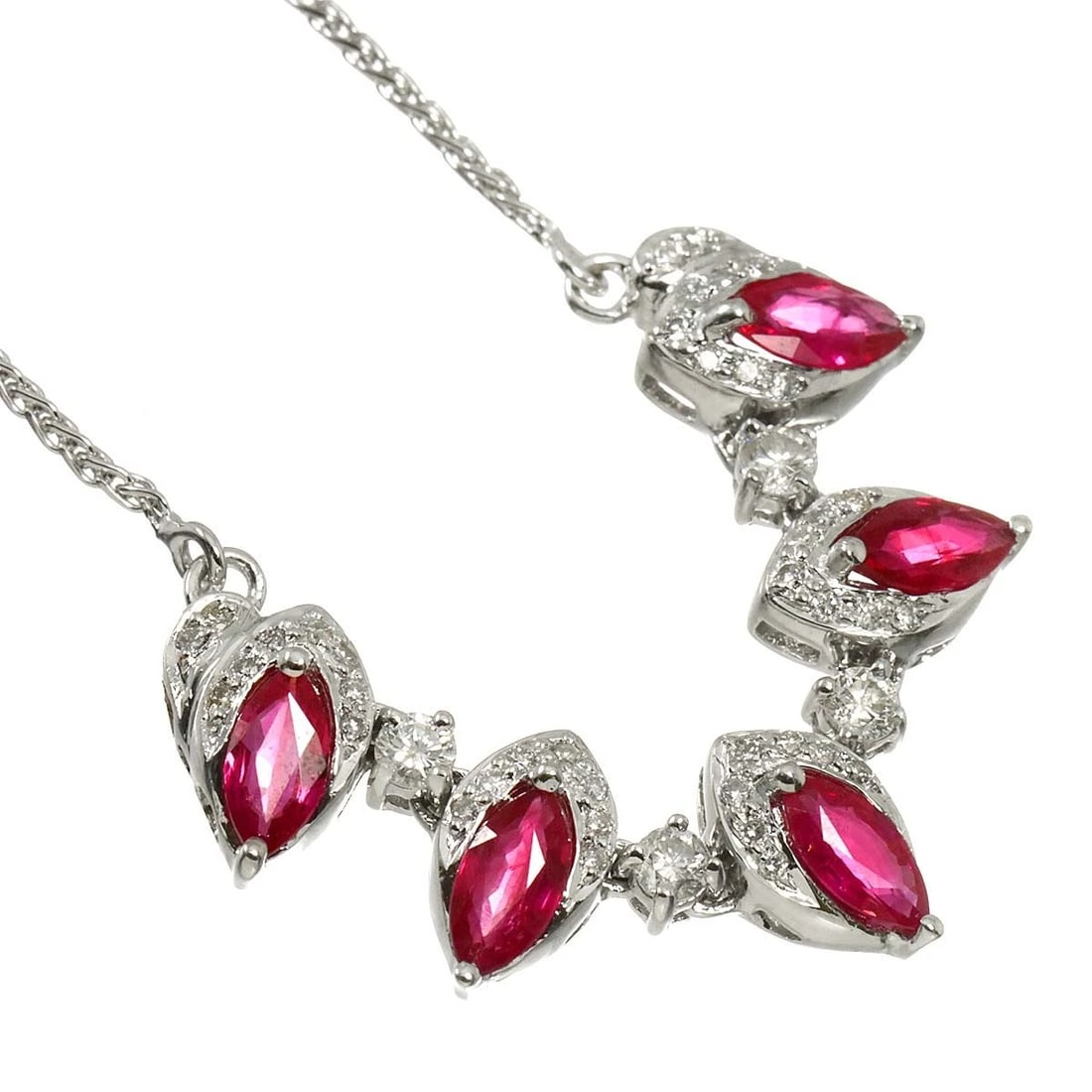 RUBY DIAMOND NECKLACE WHITE GOLD 750 - 3