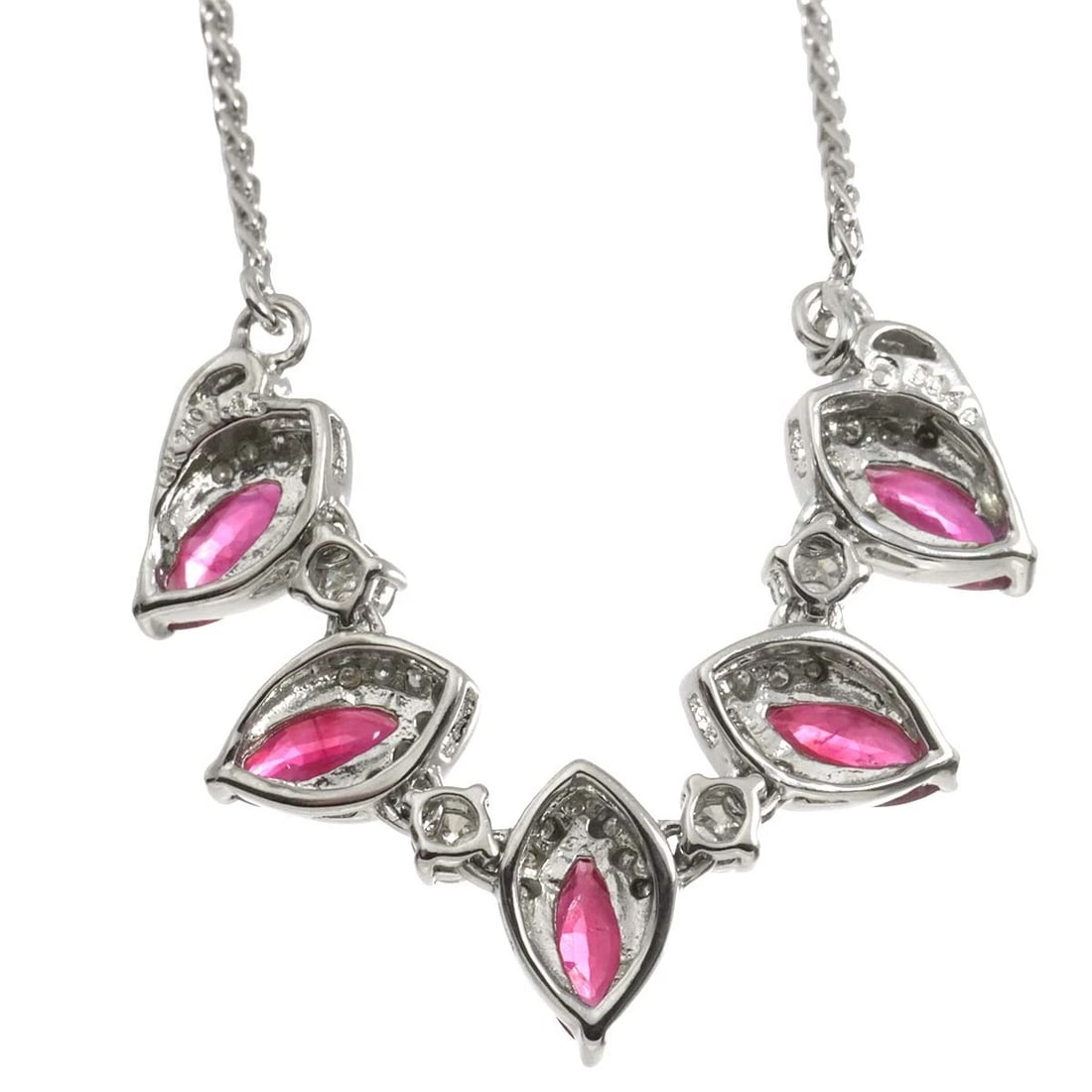 RUBY DIAMOND NECKLACE WHITE GOLD 750 - 4