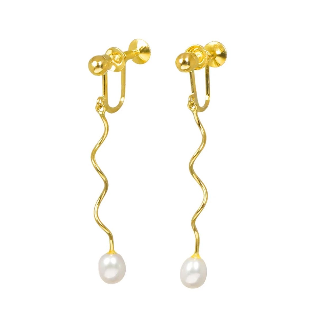 TASAKI FRESHWATER CULTURED PEARL EARRINGS: TASAKI Freshwater cultured pearl Earrings Brand: TASAKI Type/Style: Earrings Material: 750 Yellow Gold, Color: Gold Size: W5.1 x H43.4mm Accessories: None Accessories Notice: When purchasi