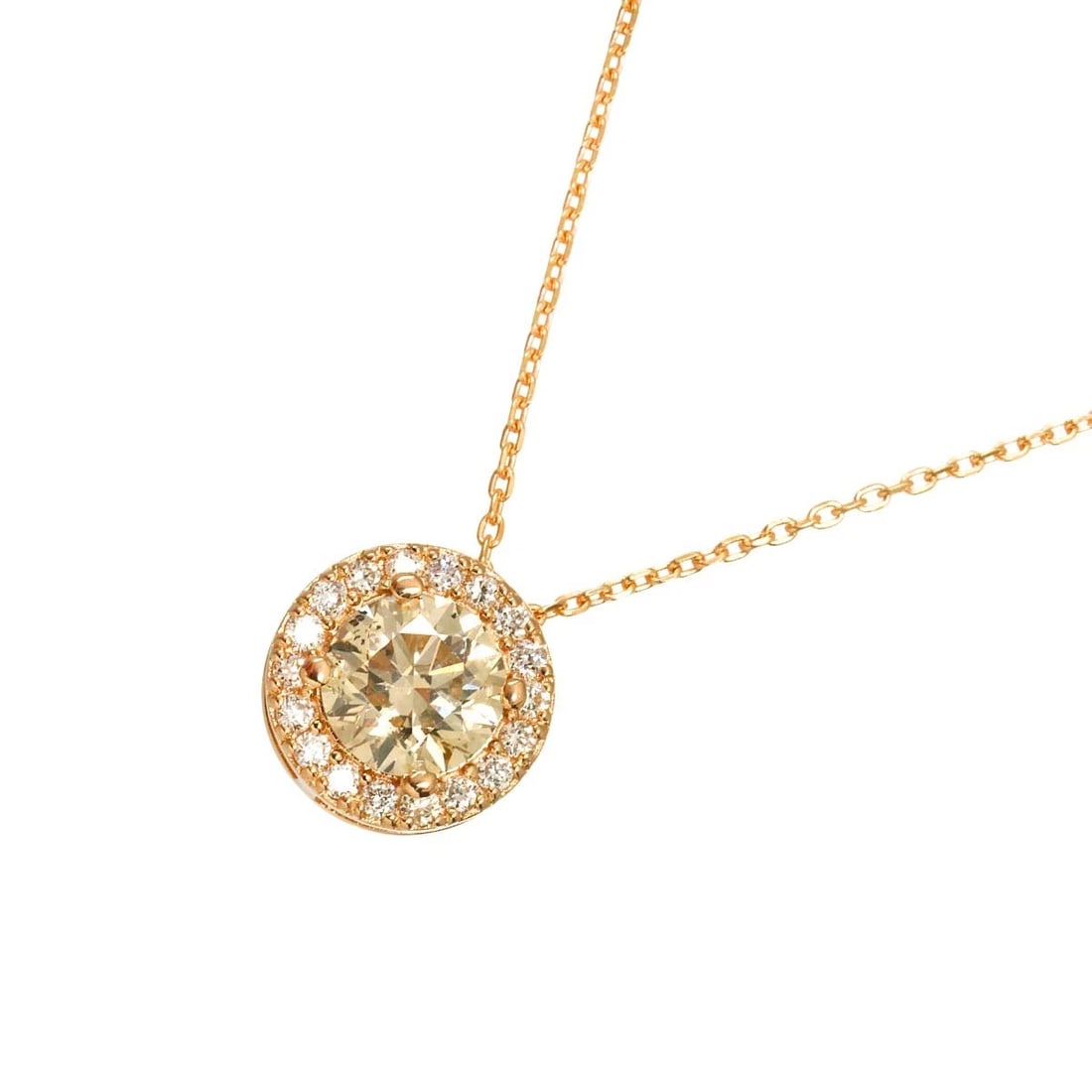 DIAMOND NECKLACE PINK GOLD 750: Diamond Necklace Pink Gold 750 Brand: Unbranded Type/Style: Necklace Material: 750 Pink Gold, Main Stone Natural Color: Pink Gold Size: internal circumference of the chain:17.7inch(Adjustable) Top