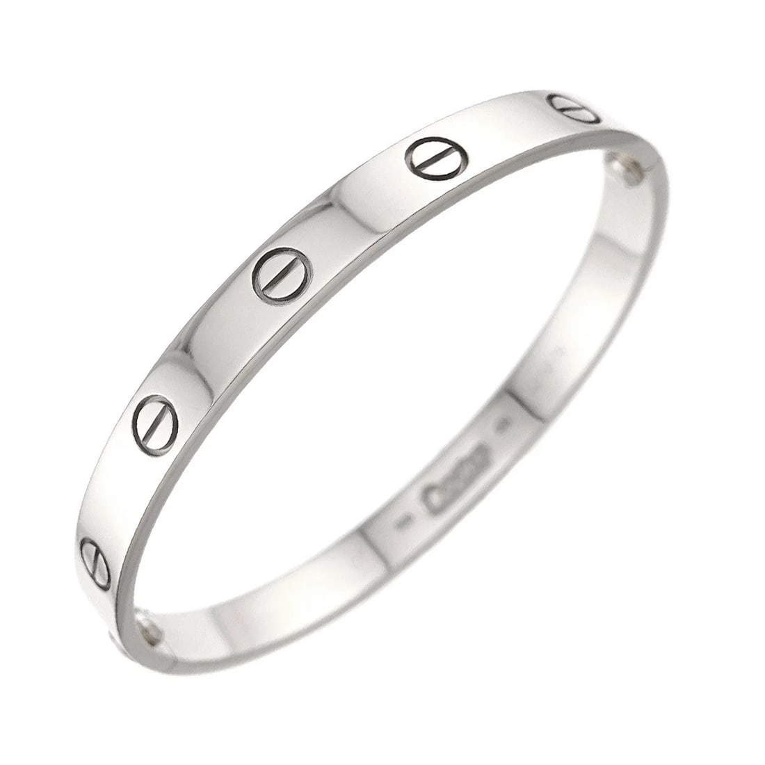 CARTIER LOVE BRACELET BANGLEWG 750: Cartier Love Bracelet BangleWG 750 Brand: Cartier Type/Style: Bracelet Material: 750 White Gold, Color: White Gold Size: Inner circumference:6.3inch Width:(max.) 6.3mm Accessories: None Accessories