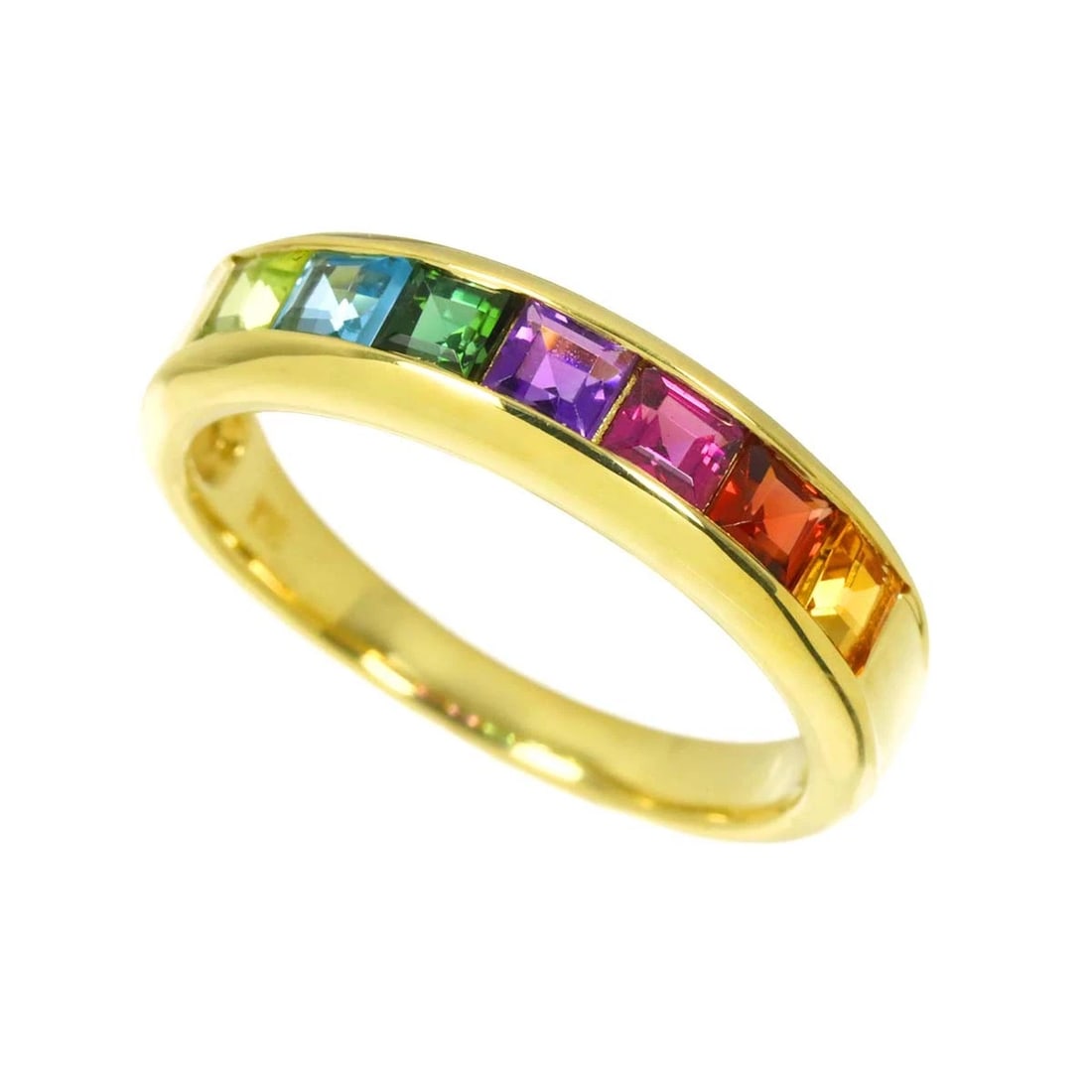 MULTI STONE RING YG 750 - 3