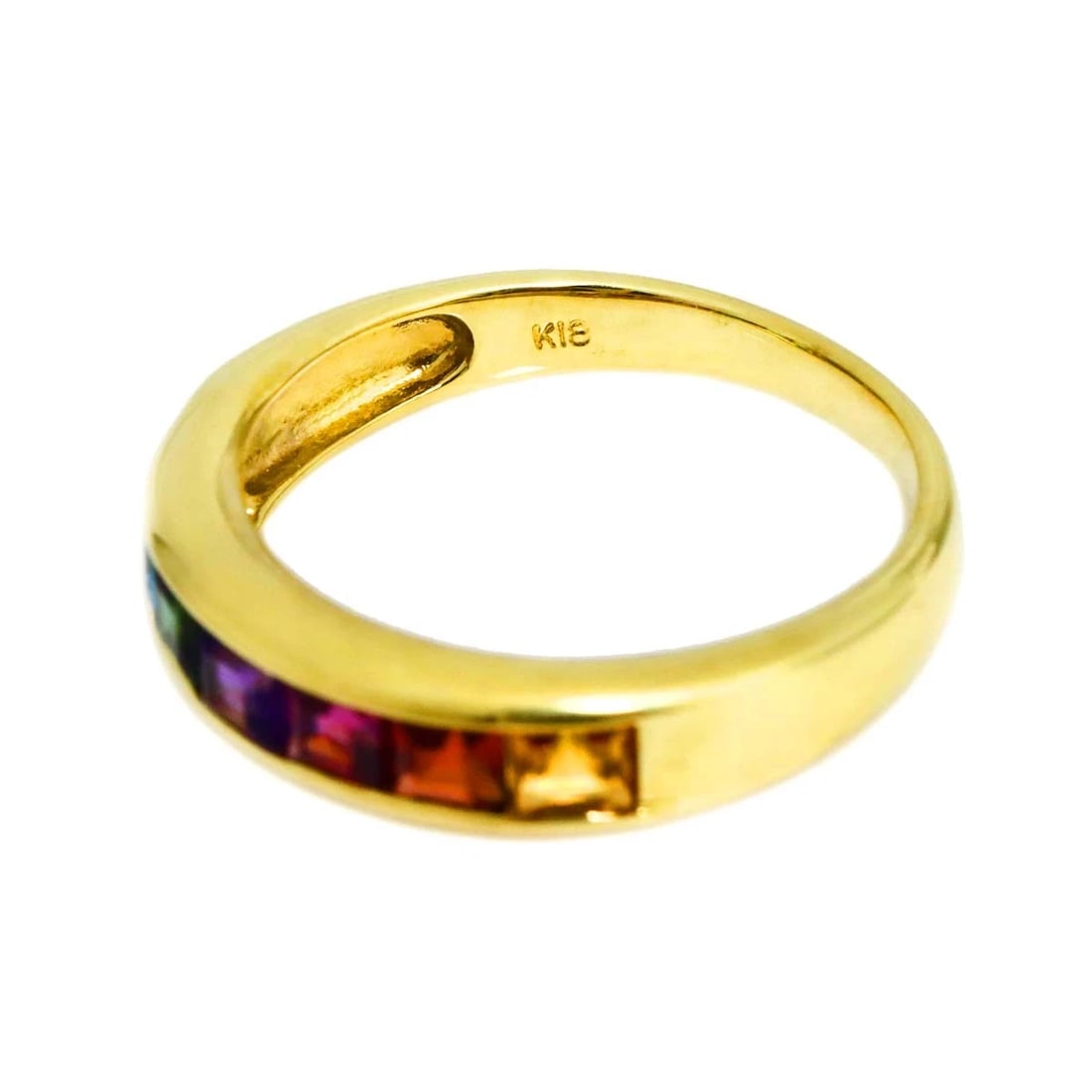 MULTI STONE RING YG 750 - 4