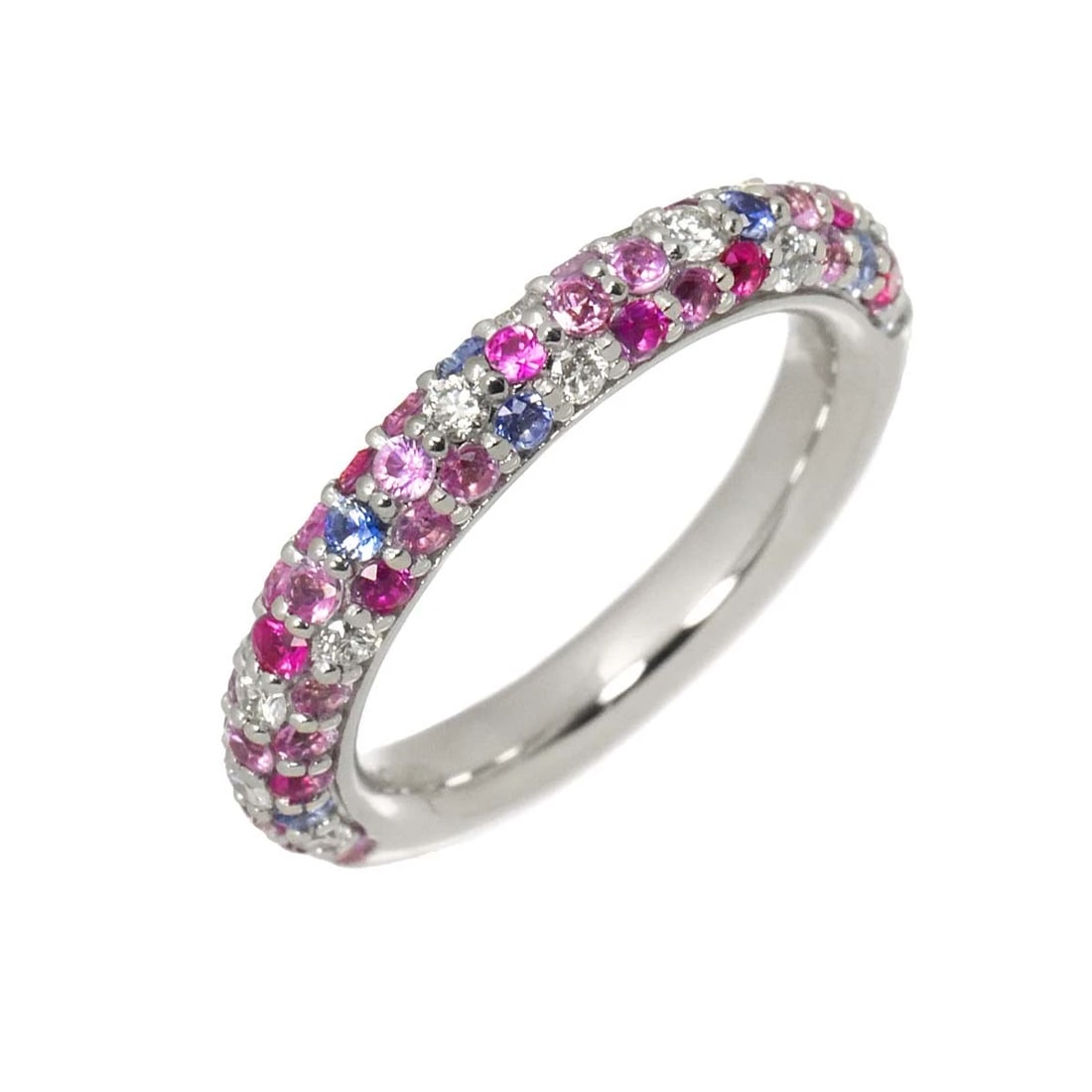 PONTE VECCHIO SAPPHIRE DIAMOND RING 18K WG: Ponte Vecchio Sapphire Diamond Ring 18K WG Brand: Ponte Vecchio Type/Style: Ring Material: 750 White Gold, Color: White Gold Size: 2.5(US) Accessories: None Accessories Notice: When purchasing
