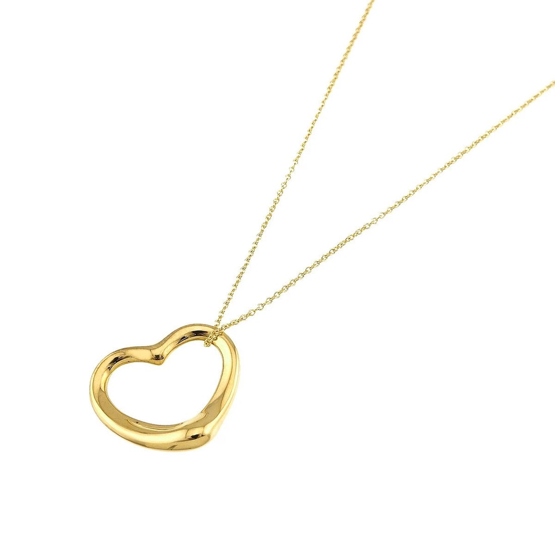 TIFFANY CO. OPEN HEART NECKLACE 750YELLOW GOLD: TIFFANY Co. Open Heart Necklace 750Yellow Gold Brand: TIFFANY Co. Type/Style: Necklace Material: 750 Yellow Gold, Color: Yellow Gold Size: internal circumference of the chain:15.7inch Top