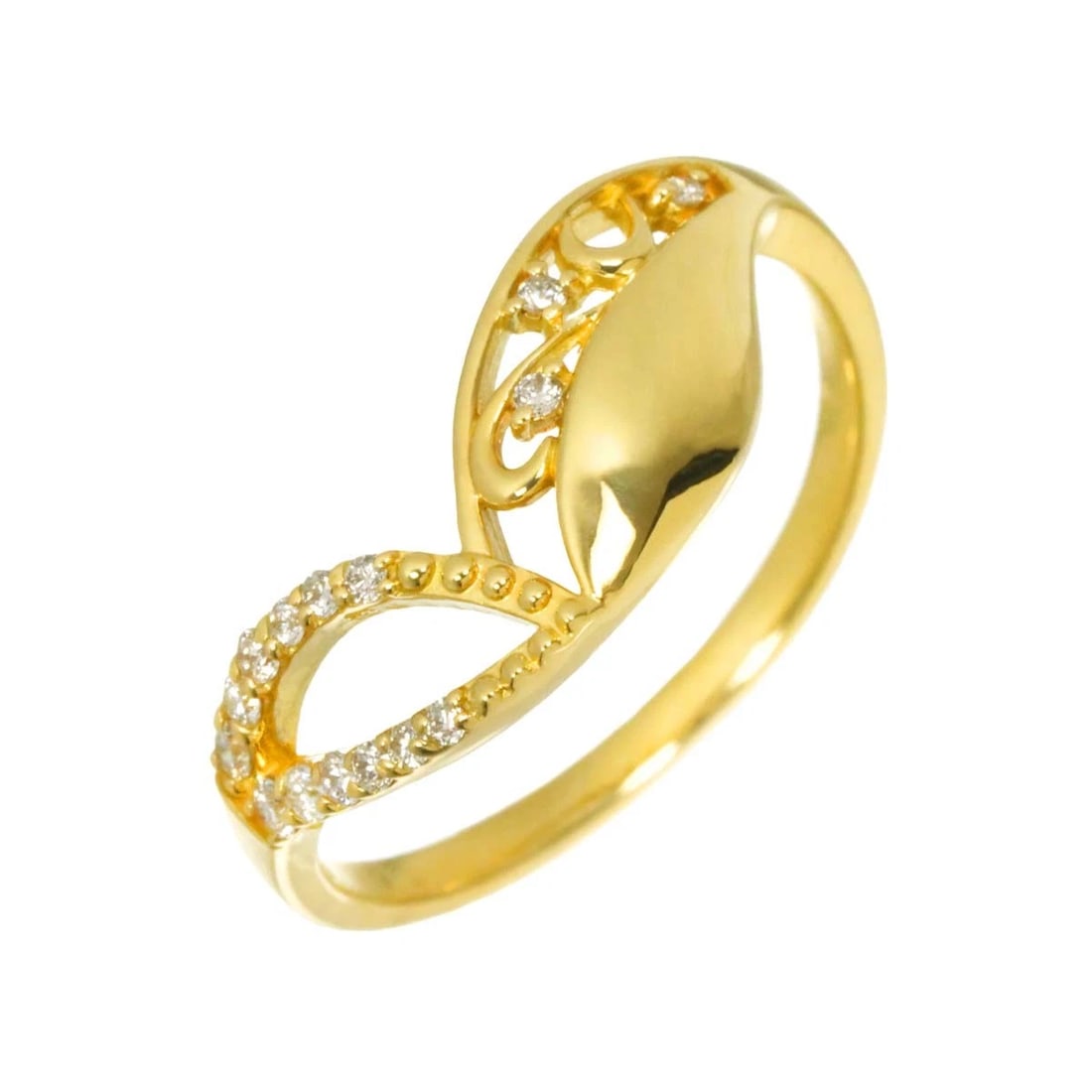 DIAMOND RING YELLOW GOLD 750: Diamond Ring Yellow Gold 750 Brand: Unbranded Type/Style: Ring Material: 750 Yellow Gold, Color: Yellow Gold Size: 5.5-5.75(US) Accessories: None Accessories Notice: When purchasing pre-ow
