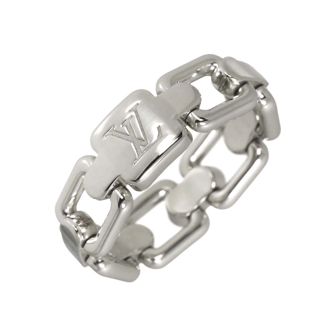 LOUIS VUITTON BERG CHAIN RING WG 750: LOUIS VUITTON Berg Chain Ring WG 750 Brand: LOUIS VUITTON Type/Style: Ring Material: 750 White Gold, Color: White Gold Size: 4.75-5(US) Accessories: None Accessories Notice: When purchasin