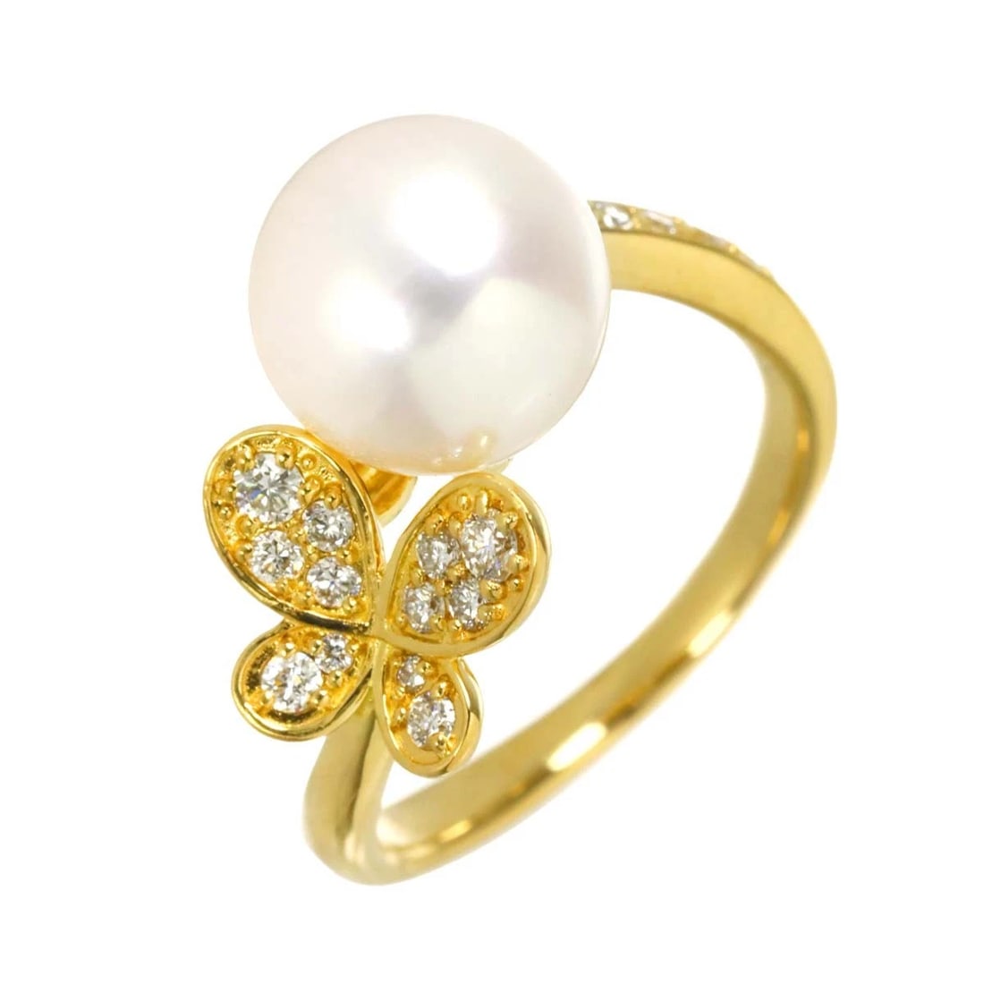PONTE VECCHIO AKOYA PEARL DIAMOND RING: Ponte Vecchio Akoya Pearl Diamond Ring Brand: Ponte Vecchio Type/Style: Ring Material: 750 Yellow Gold, Color: Yellow Gold Size: 6(US) Accessories: None Accessories Notice: When purchasing pre-owned