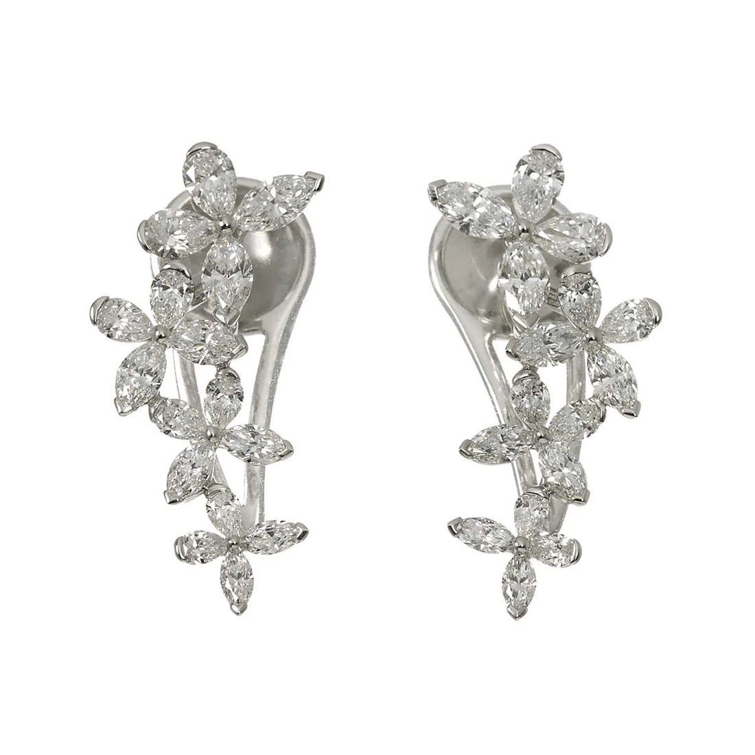 GRAFF BUTTERFLY DIAMOND EARRINGS PIERCED: GRAFF Butterfly Diamond Earrings Pierced Brand: GRAFF Type/Style: Earrings Material: 750 White Gold, Main Stone Natural Color: White Gold Size: W8.4 x H26mm Accessories: None Accessories Notice: When