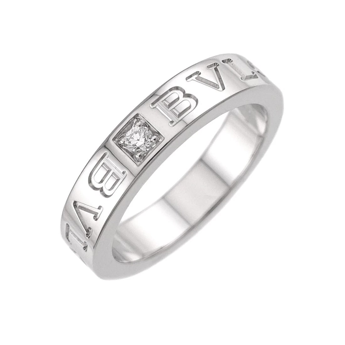 BVLGARI DOUBLE DIAMOND RING WHITE GOLD 750: BVLGARI Double Diamond Ring White Gold 750 Brand: BVLGARI Type/Style: Ring Material: 750 White Gold, Main Stone Natural Color: White Gold Size: 5.25(US) Accessories: None Accessories Notice: When