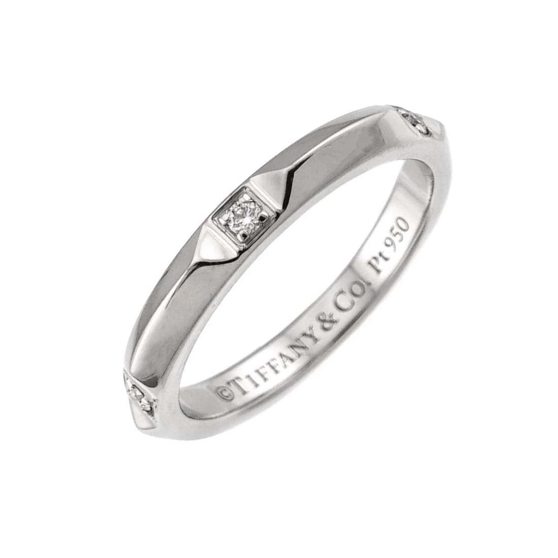 TIFFANY CO. TRUE DIAMOND RING PLATINUM: TIFFANY Co. True Diamond Ring Platinum Brand: TIFFANY Co. Type/Style: Ring Material: Pt950, Main Stone Natural Color: Platinum Size: 4-4.5(US) Accessories: None Accessories Notice: When purchasing