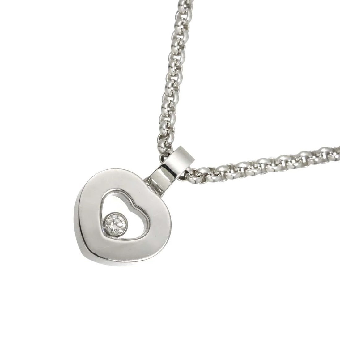 CHOPARD HAPPY DIAMOND HEART NECKLACE WHITE GOLD 750: Chopard Happy Diamond Heart Necklace White Gold 750 Brand: Chopard Type/Style: Necklace Material: 750 White Gold, Main Stone Natural Color: White Gold Size: internal circumference of the
