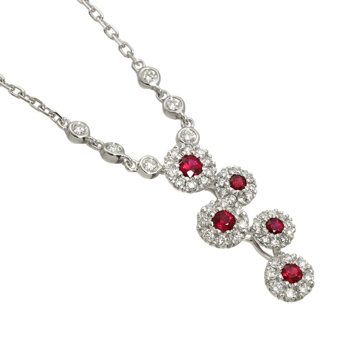 RUBY DIAMOND NECKLAC WHITE GOLD 750 - 3