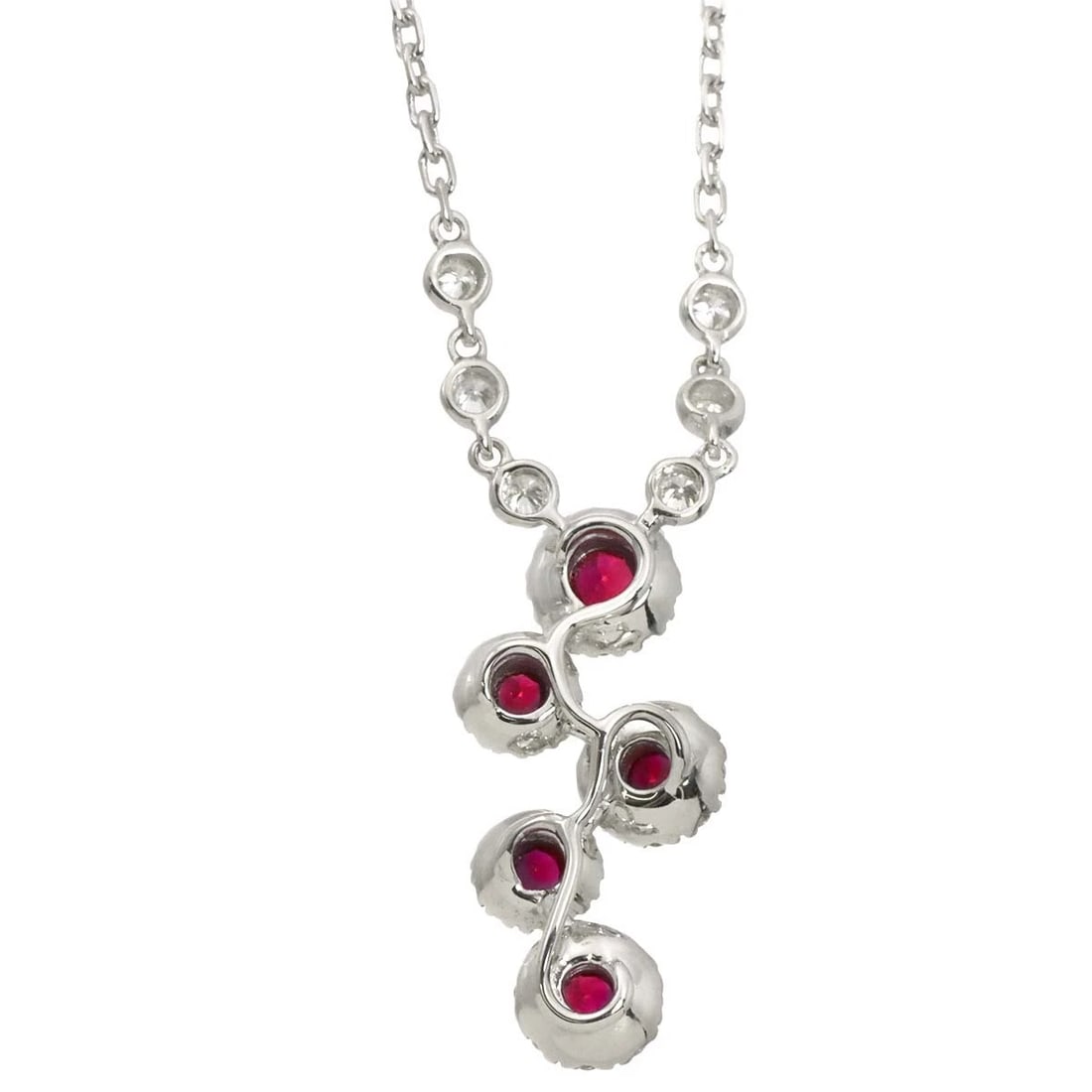 RUBY DIAMOND NECKLAC WHITE GOLD 750 - 4