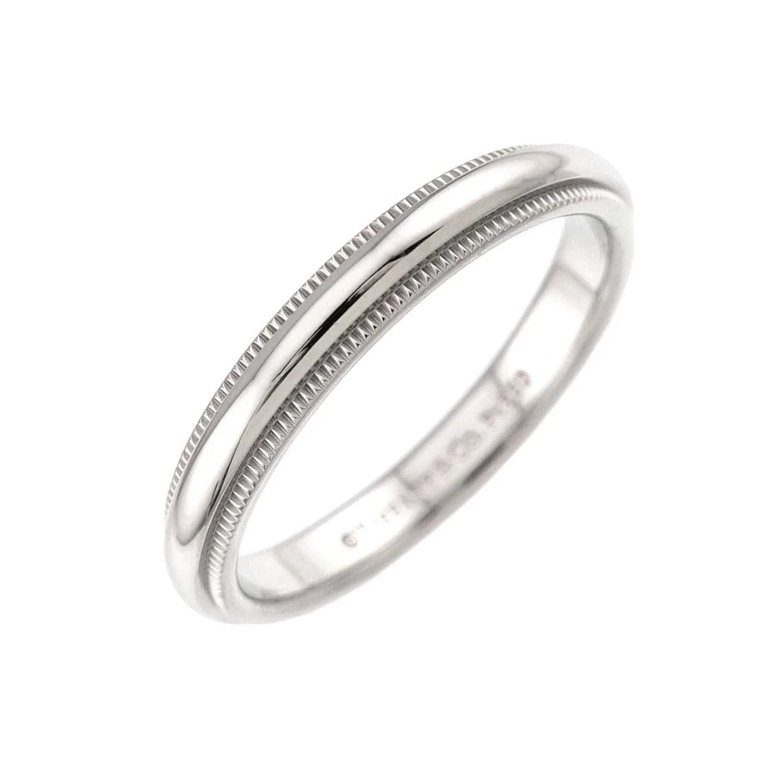 TIFFANY CO. MILGRAIN BAND RING PLATINUM: TIFFANY Co. Milgrain Band Ring Platinum Brand: TIFFANY Co. Type/Style: Ring Material: PT950, Color: Platinum Size: 7.25(US) Accessories: None Accessories Notice: When purchasing pre-owned goods,