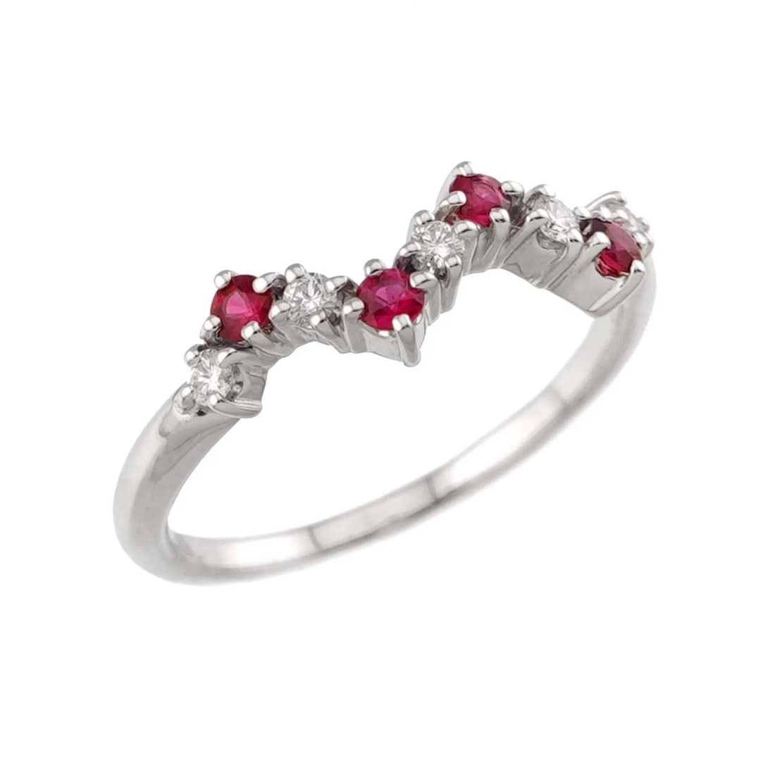 TASAKI RUBY DIAMOND RING WG 750 - 4