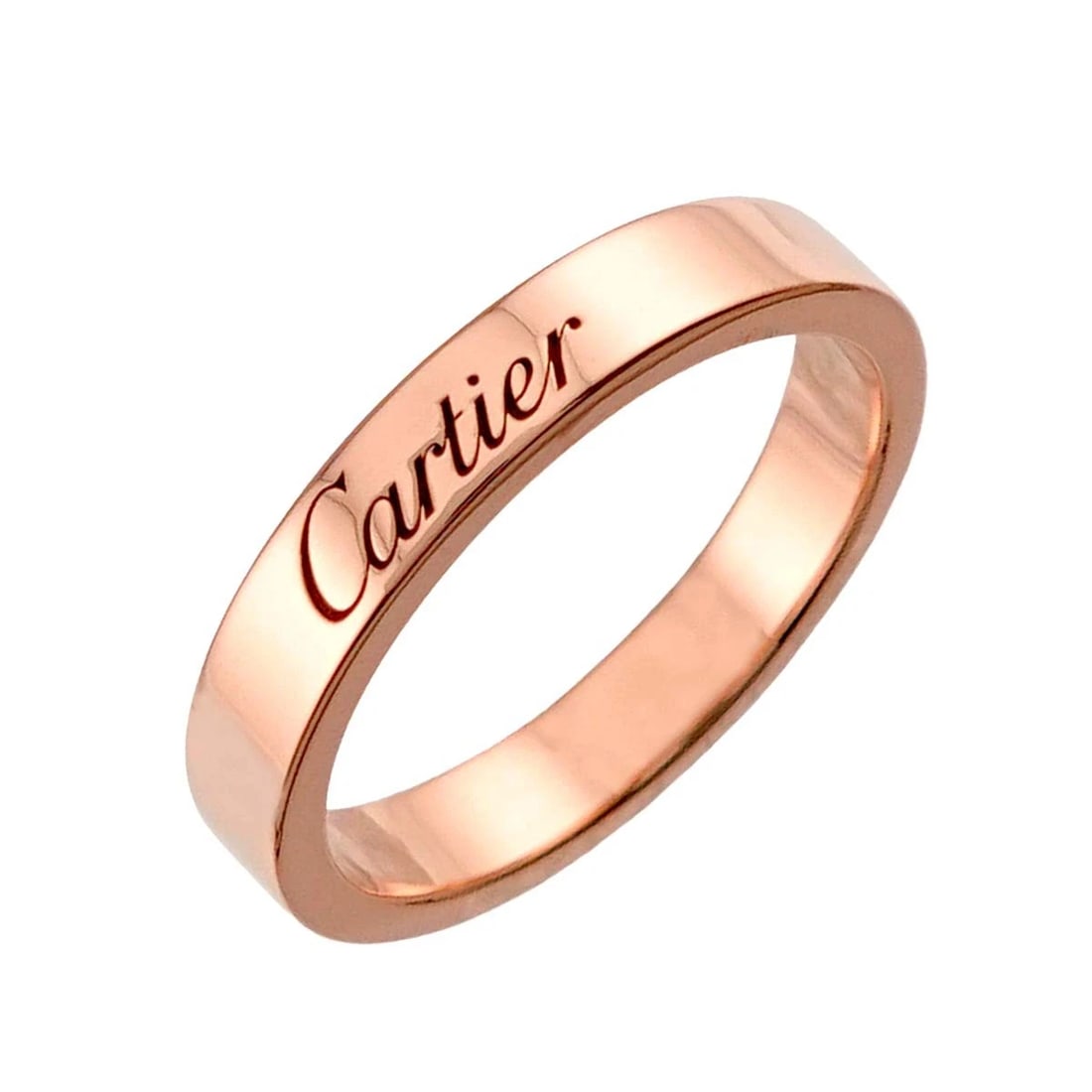 CARIER C DE RING PINK GOLD 750: Carier C de Ring Pink Gold 750 Brand: Cartier Type/Style: Ring Material: 750 Pink Gold, Color: Pink Gold Size: 4(US) Accessories: None Accessories Notice: When purchasing pre-owned goods,