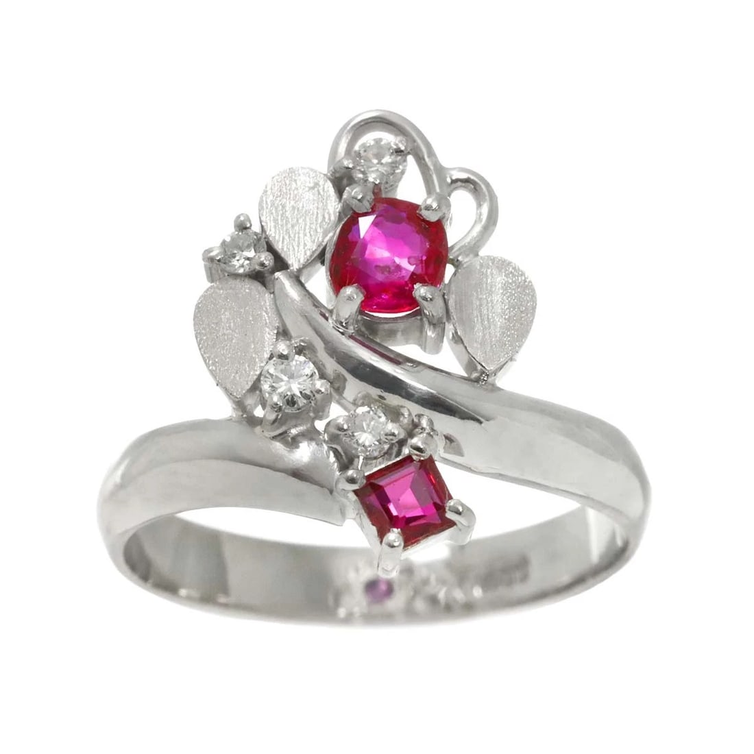 RUBY DIAMOND RING PLATINUM - 2