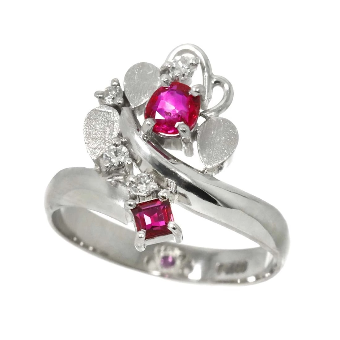 RUBY DIAMOND RING PLATINUM - 3