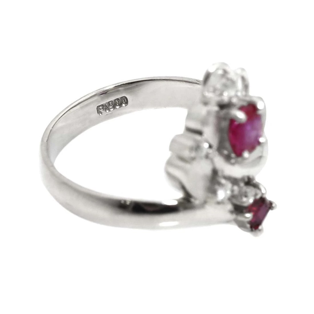 RUBY DIAMOND RING PLATINUM - 4