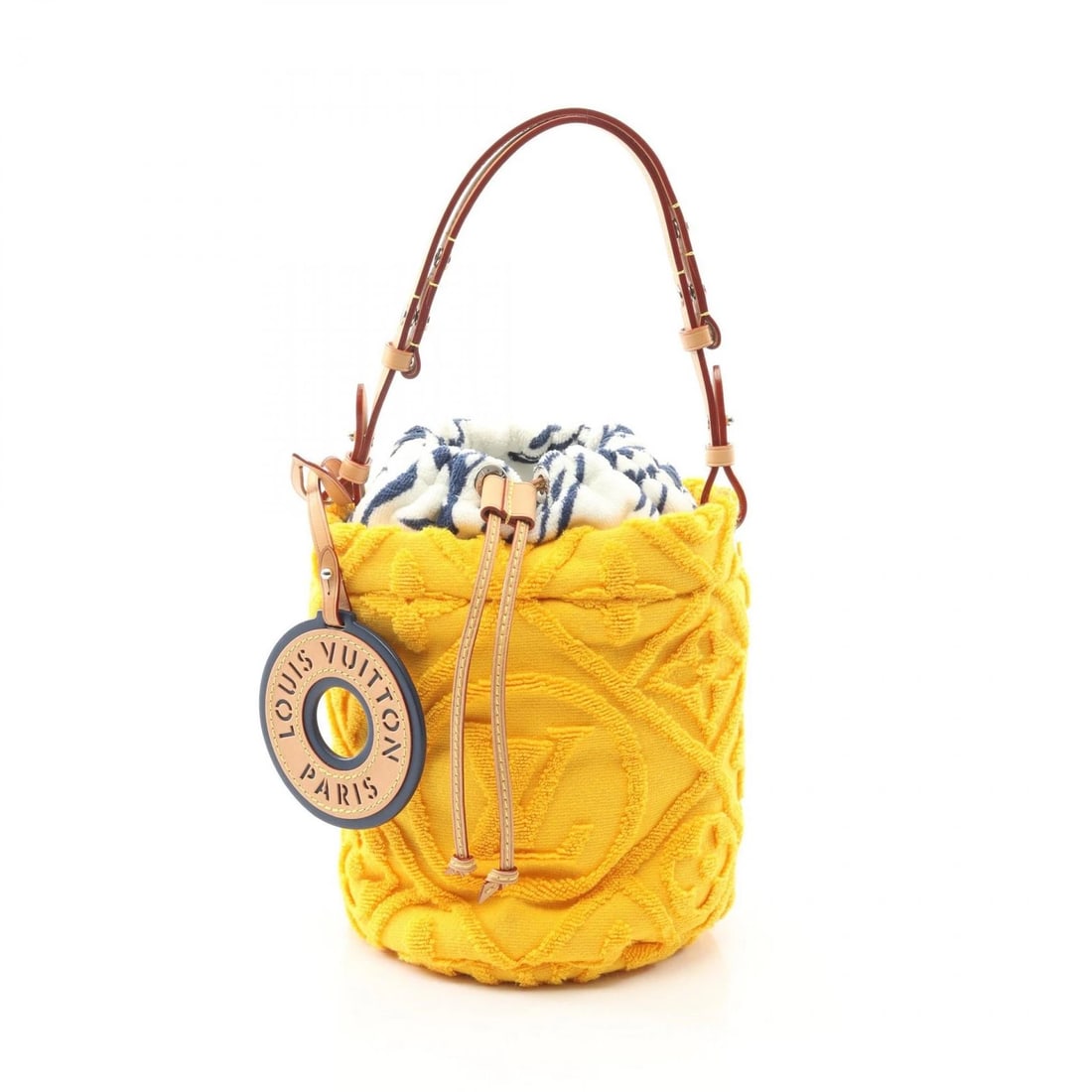 LOUIS VUITTON LV VACATION BY THE POOL BUCKET BAG: Louis Vuitton LV Vacation By The Pool Bucket Bag Brand: Louis Vuitton Type/Style: Bucket Bag Material: Leather, Pile Color: Orange / Brown / Mango Size: W approx. 16cm x H 21cm x D 14cm Accessorie