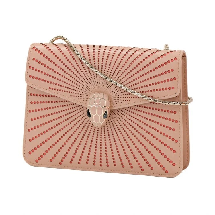 BVLGARI SERPENTI FOREVER SHOULDER BAG: Bvlgari Serpenti Forever Shoulder Bag Brand: BVLGARI Type/Style: Shoulder Bag Material: Leather Color: Orange Size: Width: 7.9 inches Height: 5.9 inches Depth: 1.6 inches Accessories: None