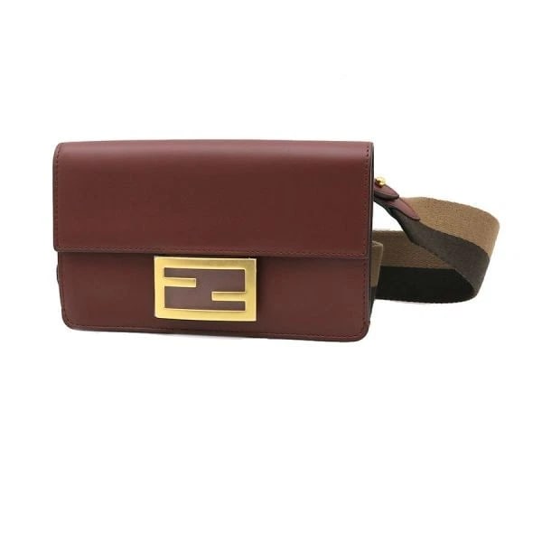 FENDI SHOULDER BAG FLAT BAGUETTE: Fendi Shoulder Bag Flat Baguette Brand: FENDI Type/Style: Shoulder Bag Material: None Color: Dark Brown Size: Width: approx. 7.3 in (18.5 cm) Height: approx. 4.3 in (11 cm) Depth: approx. 1.0 in (2.5 