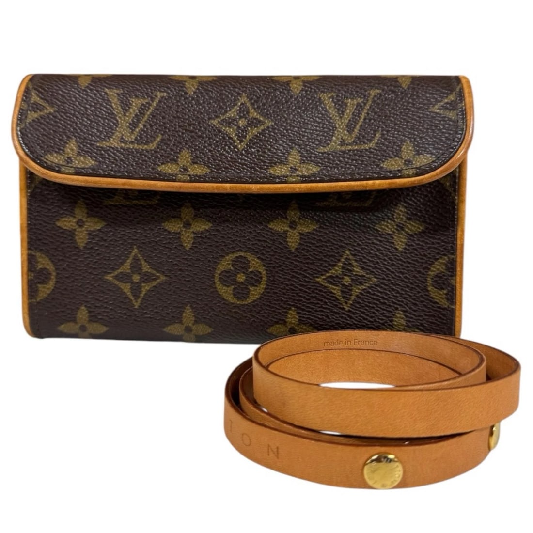 LOUIS VUITTON MONOGRAM POCHETTE FLORENTINE WAIST BAG: Louis Vuitton Monogram Pochette Florentine Waist Bag Brand: Louis Vuitton Type/Style: Waist Bag Material: Monogram Canvas Color: Brown Size: Approx. W16cm x H10cm x D4cm Accessories: None