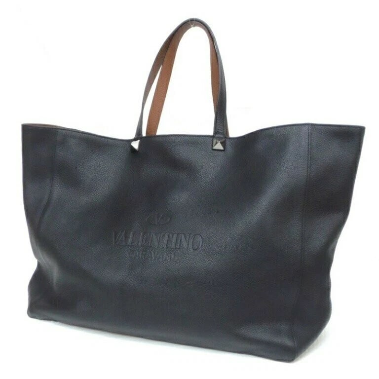 VALENTINO GARAVANI TOTE BAG COLOR BLACK AND BROWN LEATHER: Valentino Garavani Tote Bag Color Black and Brown Leather Brand: Valentino Type/Style: Tote Material: Leather Color: Black ×Brown Size: Width (W): 41 cm ,16.14 inches Height (H): 33.5 cm ,13.19