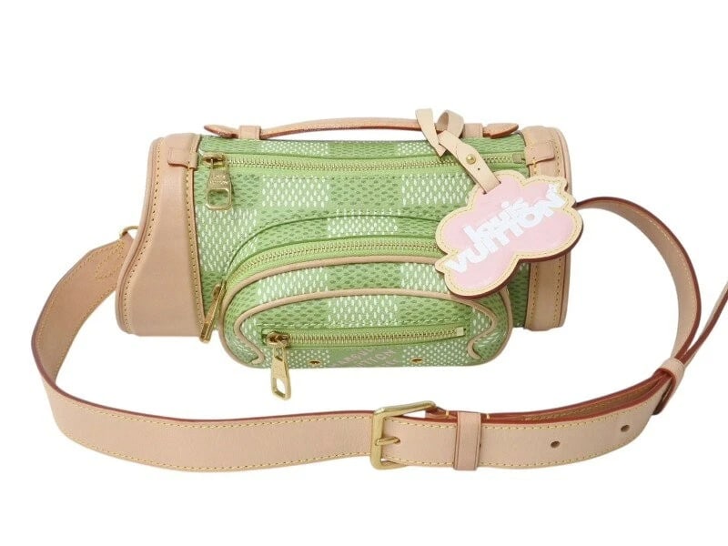 LOUIS VUITTON TYLER THE CREATOR DAMIER GOLF MINI CROSSBODY: LOUIS VUITTON Tyler The Creator Damier Golf Mini Crossbody Brand: Louis Vuitton Type/Style: Shoulder Bag Material: Leather / Damier Golf Canvas Color: Beige / Green Size: W approx. 4.72 inches ? H