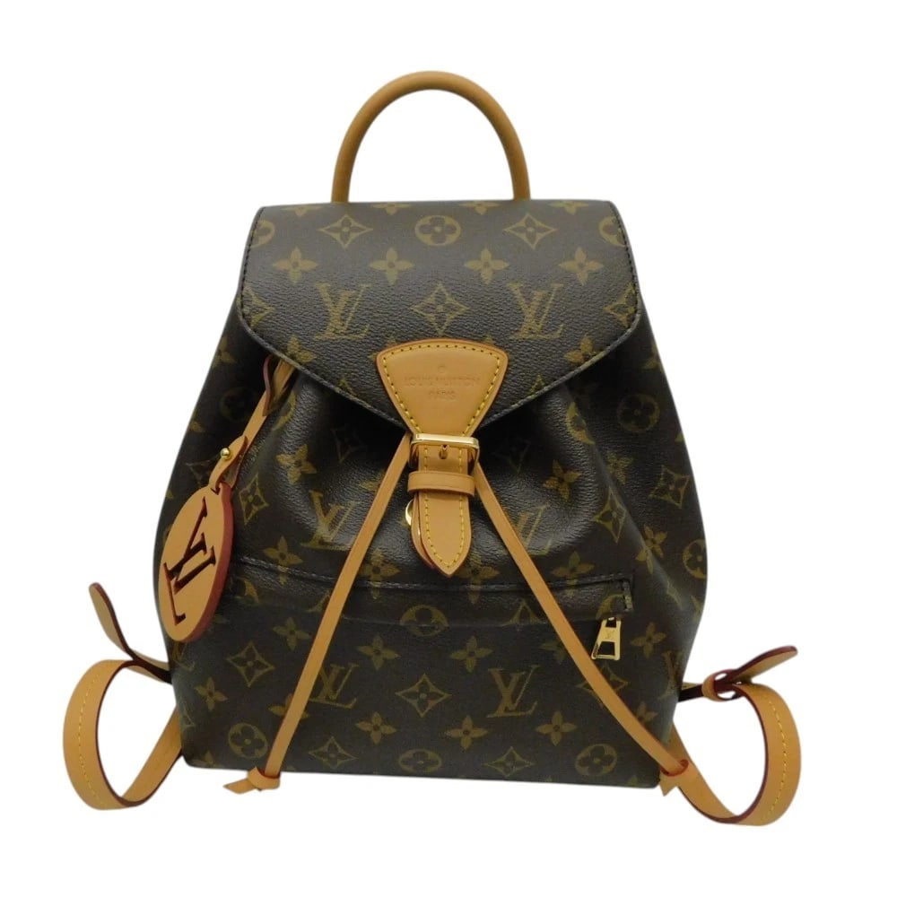 LOUIS VUITTON MONTSOURIS NM PM MONOGRAM VACHETTA LEATHER BACKPACK: LOUIS VUITTON Montsouris NM PM Monogram Vachetta Leather Backpack Brand: Louis Vuitton Type/Style: Backpack Material: Monogram Canvas, Vachetta Leather Color: Brown Size: (approx.): 27cm (H) x 22cm (W
