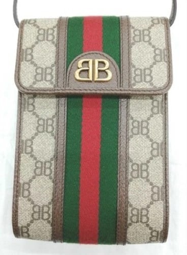 BALENCIAGA GUCCI COLLABORATION SHOULDER BAG: BALENCIAGA GUCCI Collaboration Shoulder Bag Brand: Balenciaga Type/Style: Shoulder Bag Material: None Color: Multicolor Size: Width: approx. 11.5 cm (about 4.5 inches) Height: approx. 19 cm (about