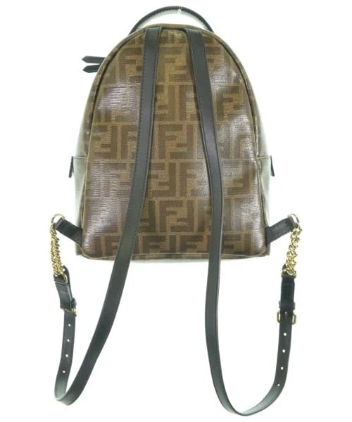 FENDI FF MONOGRAM CANVAS LEATHER BACKPACK - 2
