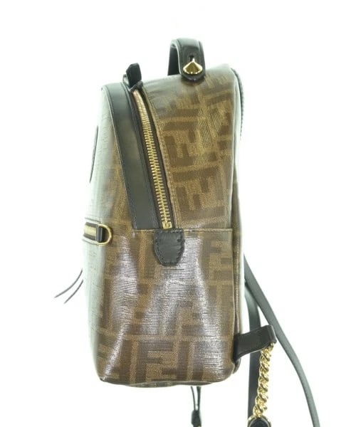 FENDI FF MONOGRAM CANVAS LEATHER BACKPACK - 3