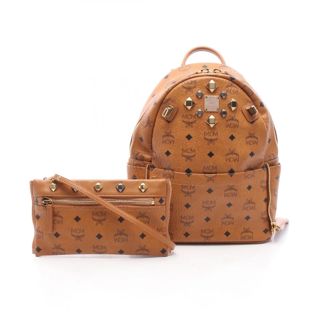 MCM VISETOS MONOGRAM LEATHER CANVAS BACKPACK - 3