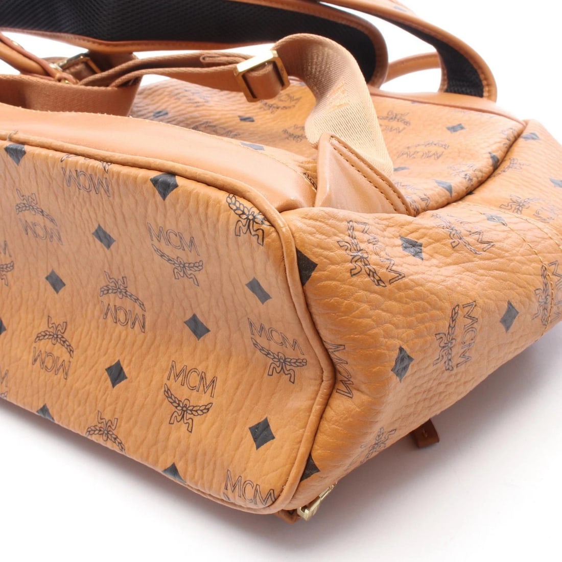 MCM VISETOS MONOGRAM LEATHER CANVAS BACKPACK - 4