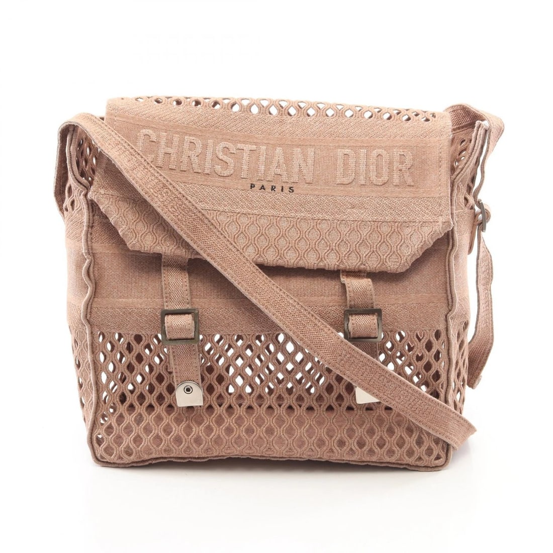 CHRISTIAN DIOR DIORCAMP PINK MESH CANVAS CROSSBODY: Christian Dior Diorcamp Pink Mesh Canvas Crossbody Brand: Dior Type/Style: Messenger Bag Material: Canvas, Mesh Color: Pink Size: W approx. 29cm x H approx. 28cm x D approx. 11.5cm Accessories: None