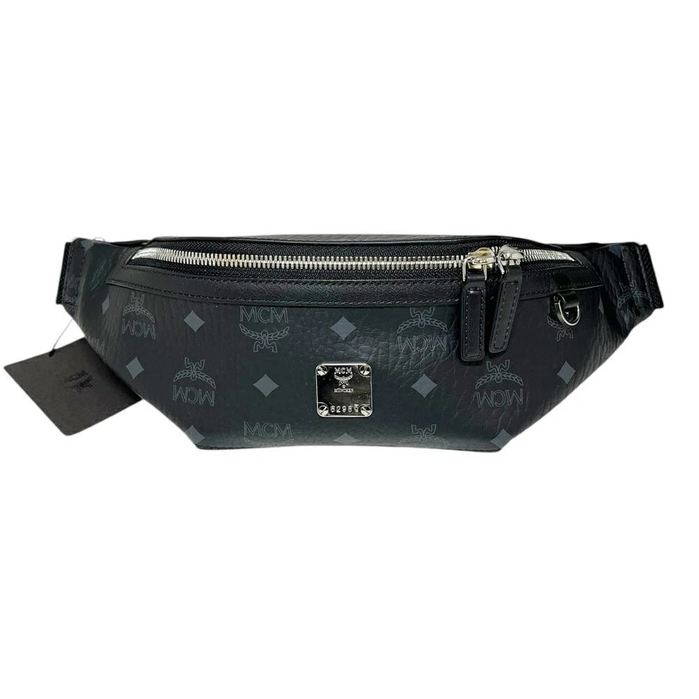 MCM FURSTEN BELT BAG VISETOS BODY BAG: MCM FURSTEN Belt Bag Visetos Body Bag Brand: MCM Type/Style: Belt Bag & Fanny Pack Material: Coated Canvas + Leather Color: Black Size: Approx. 36cm W x 13.5cm H x 10cm D Accessories: None