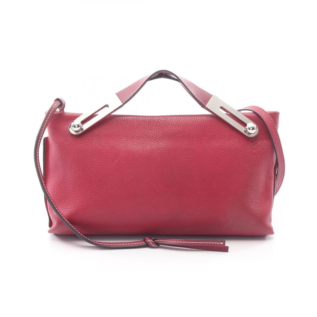 LOEWE MISSY BORDEAUX LEATHER 2WAY CROSSBODY: Loewe Missy Bordeaux Leather 2Way Crossbody Brand: Loewe Type/Style: Satchel/Top Handle Bag Material: Leather Color: Bordeaux tones Size: W approx. 10.6 in x H approx. 6.3 in x D approx. 1.8 in