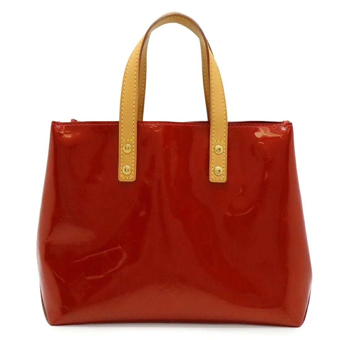 LOUIS VUITTON MONOGRAM VERNIS LEAD PM TOTE BAG: Louis Vuitton Monogram Vernis Lead PM Tote Bag Brand: Louis Vuitton Type/Style: Bag Material: (Fabric/Yarn) Patent Leather Color: Red Size: Depth/Gusset 10 cm Width 22 cm Accessories: None