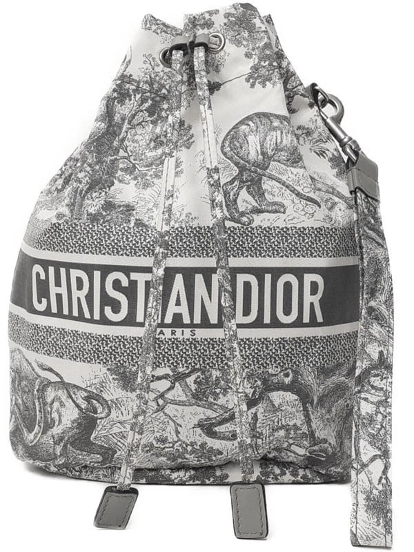 CHRISTIAN DIOR DIORTRAVEL POUCH CANVAS CLUTCH: Christian Dior DiorTravel Pouch Canvas Clutch Brand: Dior Type/Style: Pouch Material: Nylon x Leather Color: Gray Size: (approximate): Width: 15cm (bottom) / 22cm (top), Height: 21.5cm, Depth: 10cm